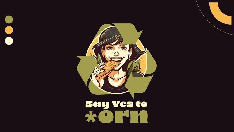 Création de logo pour Say Yes to *orn, marque d'objets écologiques et durables fabriqués à base de maïs